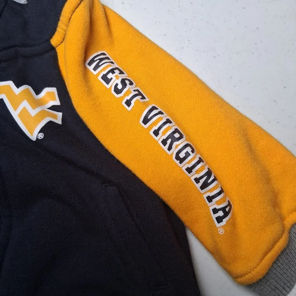 WVU Mountaineers Sweatshirt Baby 3-6 Mos Zip Up West Virginia University Sports - Picture 13 of 16